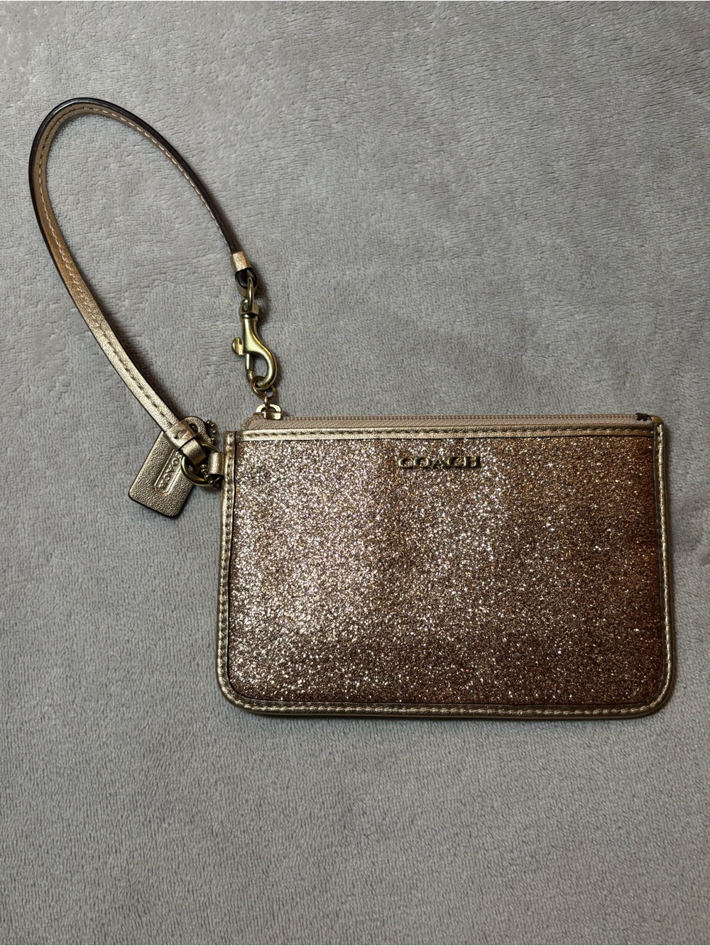 Coach Legacy Gold Glitter Wristlet